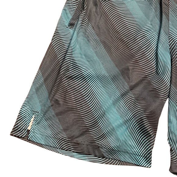 Nike Dri-Fit Men Medium Athletic Basketball Shorts Blue Black Striped - Picture 4 of 12